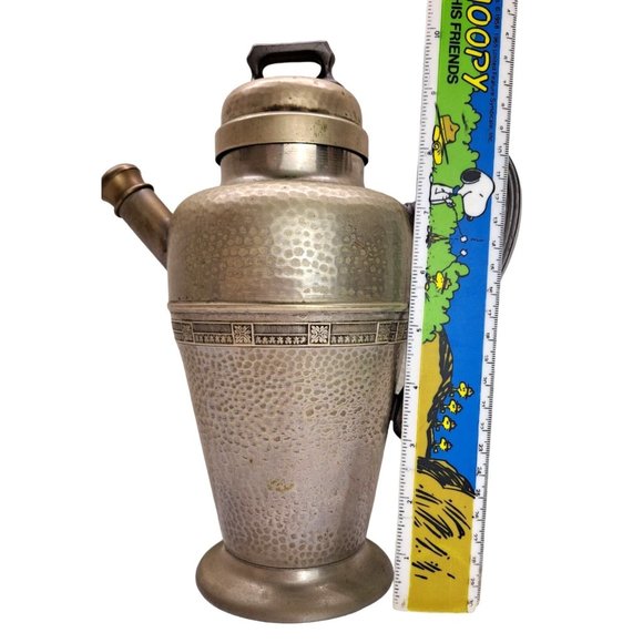 Vintage Cocktail Shaker Continental Silver Ultraplate Hammered Numbered 2754 Lid - Picture 12 of 12